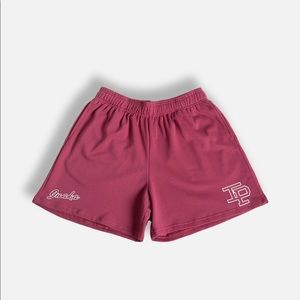 Inaka Fleece Shorts, Crimson, Size Medium.
